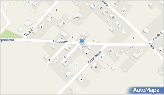 Siedlec, Ogrodowa, 3, mapa Siedlec