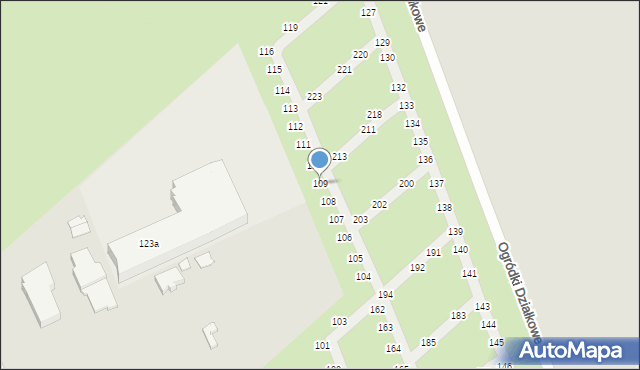 Sieradz, Ogródki Działkowe, 109, mapa Sieradz