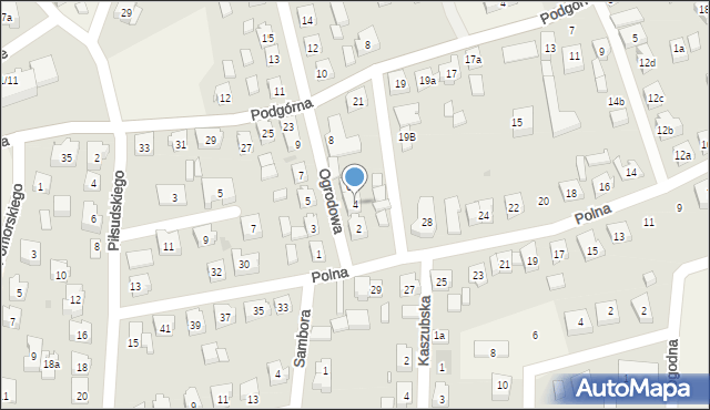 Sierakowice, Ogrodowa, 4, mapa Sierakowice