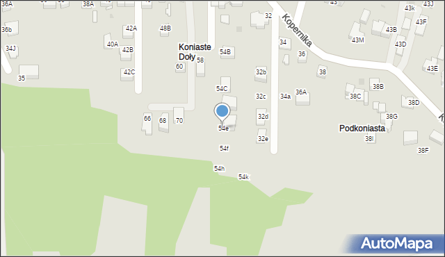 Skawina, Ogrody, 54e, mapa Skawina