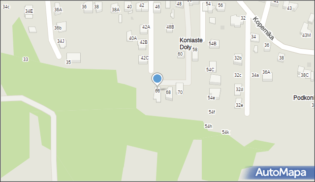 Skawina, Ogrody, 66, mapa Skawina