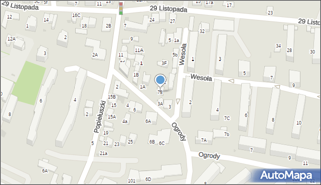 Skawina, Ogrody, 78, mapa Skawina