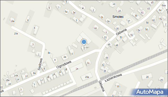 Smolec, Ogrodowa, 2, mapa Smolec