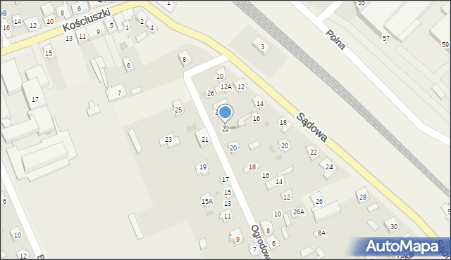 Sobolew, Ogrodowa, 22, mapa Sobolew