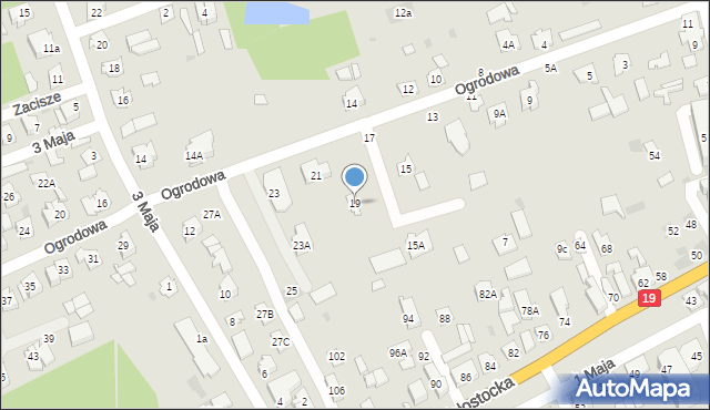 Sokółka, Ogrodowa, 19, mapa Sokółka