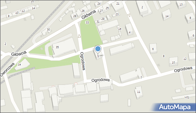 Sosnowiec, Ogrodowa, 1, mapa Sosnowca