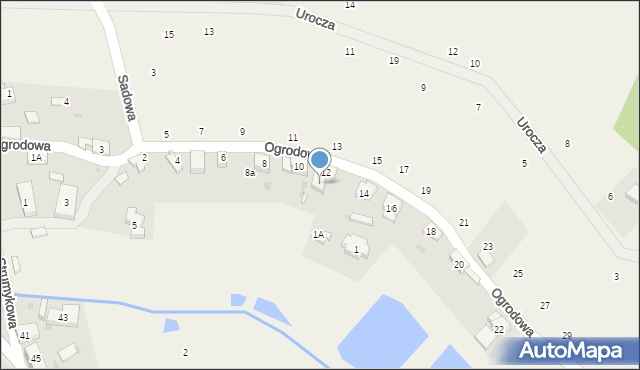 Sosnówka, Ogrodowa, 12A, mapa Sosnówka