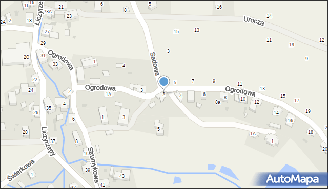 Sosnówka, Ogrodowa, 2, mapa Sosnówka