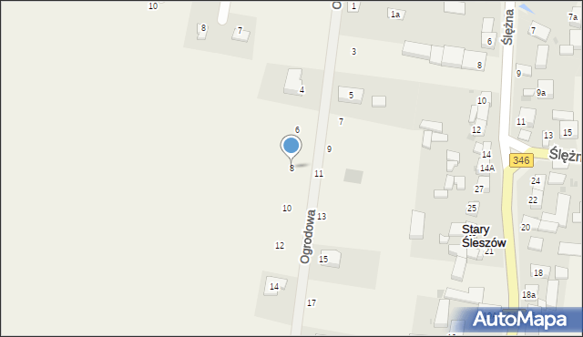 Stary Śleszów, Ogrodowa, 8, mapa Stary Śleszów