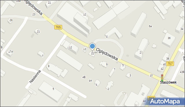 Staszów, Oględowska, 11, mapa Staszów