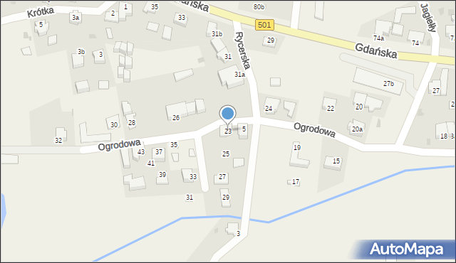 Stegna, Ogrodowa, 23, mapa Stegna