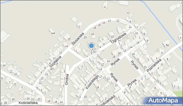 Stęszew, Ogrodowa, 2, mapa Stęszew