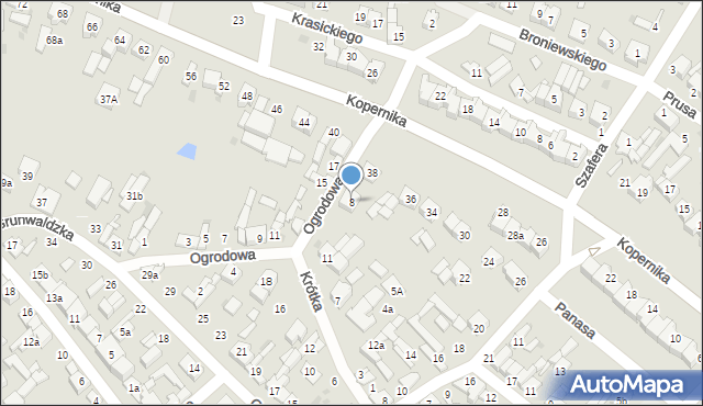 Stryków, Ogrodowa, 8, mapa Stryków