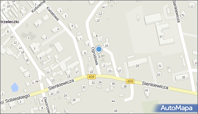 Strzeleczki, Ogrodowa, 4, mapa Strzeleczki