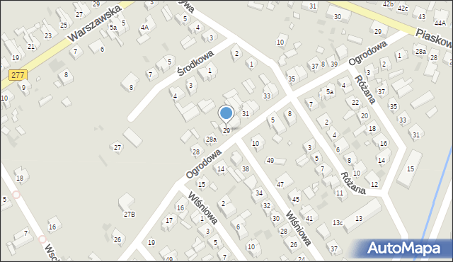 Sulechów, Ogrodowa, 29, mapa Sulechów