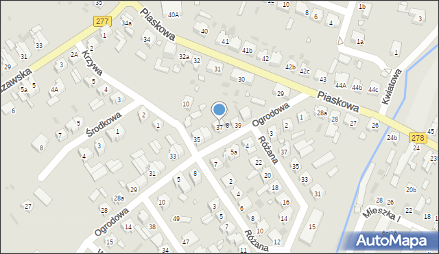 Sulechów, Ogrodowa, 37, mapa Sulechów