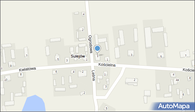 Sulejów, Ogrodowa, 1, mapa Sulejów