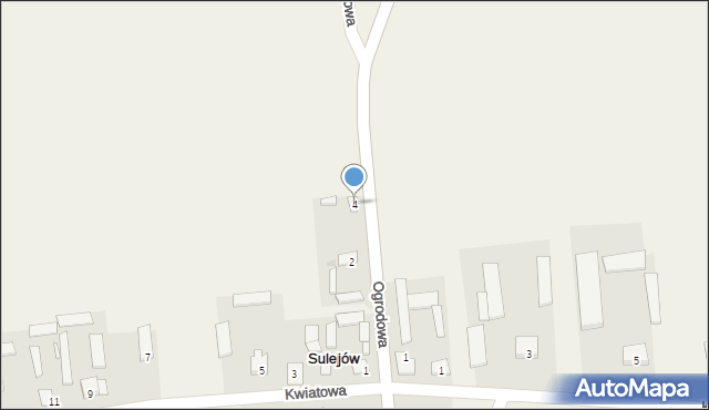 Sulejów, Ogrodowa, 4, mapa Sulejów