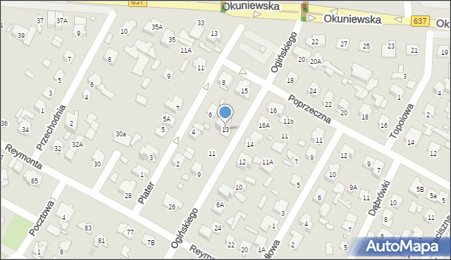 Sulejówek, Ogińskiego Michała Kleofasa, 13, mapa Sulejówek