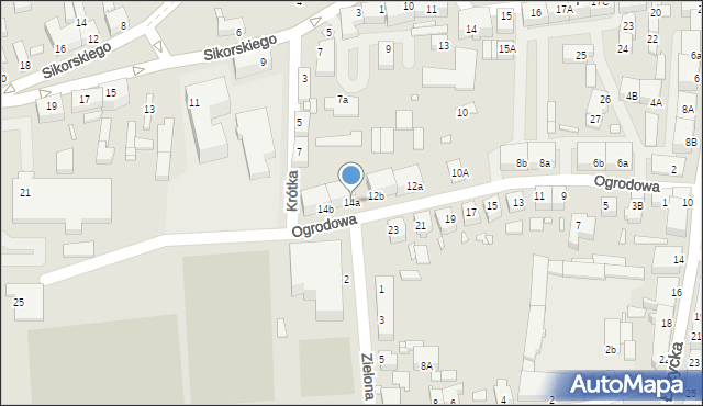 Świebodzin, Ogrodowa, 14a, mapa Świebodzin