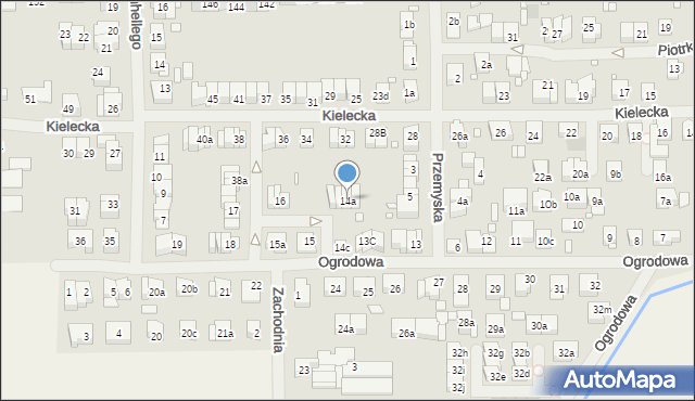 Szczecin, Ogrodowa, 14a, mapa Szczecina