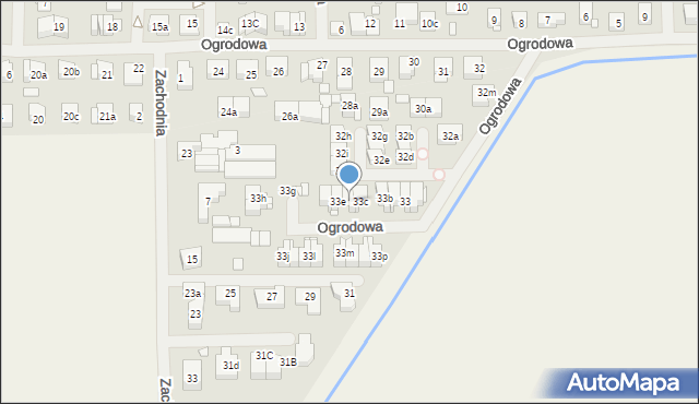 Szczecin, Ogrodowa, 33d, mapa Szczecina