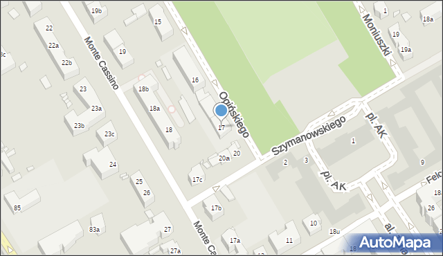 Szczecin, Ogińskiego Michała Kleofasa, 17, mapa Szczecina