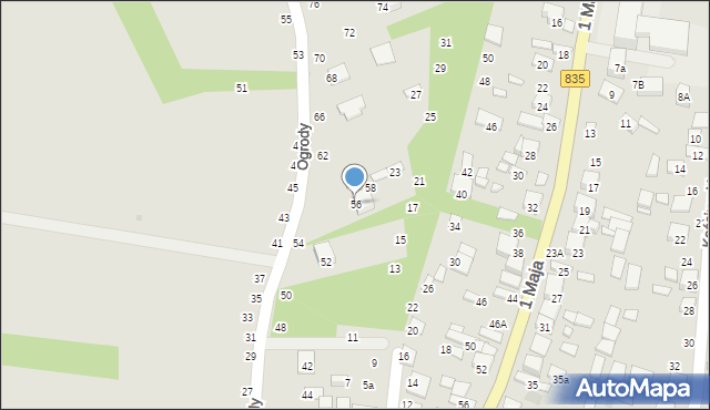 Tarnogród, Ogrody, 56, mapa Tarnogród