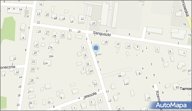 Tarnowiec, Ogrodnicza, 3, mapa Tarnowiec