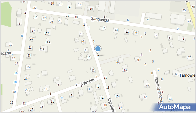 Tarnowiec, Ogrodnicza, 7, mapa Tarnowiec
