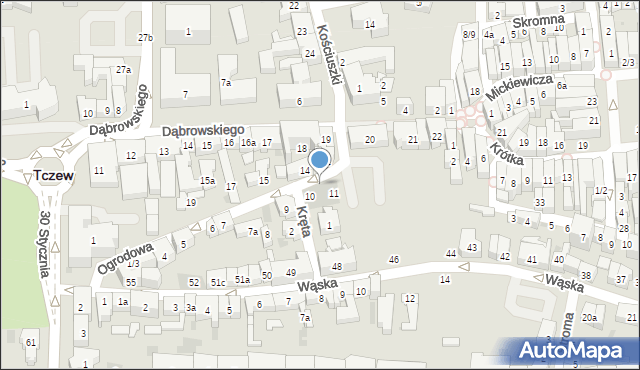 Tczew, Ogrodowa, 10/11, mapa Tczew