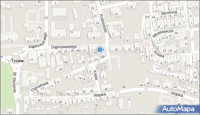 Tczew, Ogrodowa, 13, mapa Tczew