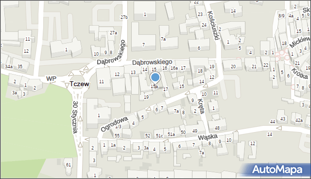 Tczew, Ogrodowa, 18, mapa Tczew