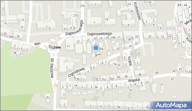 Tczew, Ogrodowa, 19, mapa Tczew