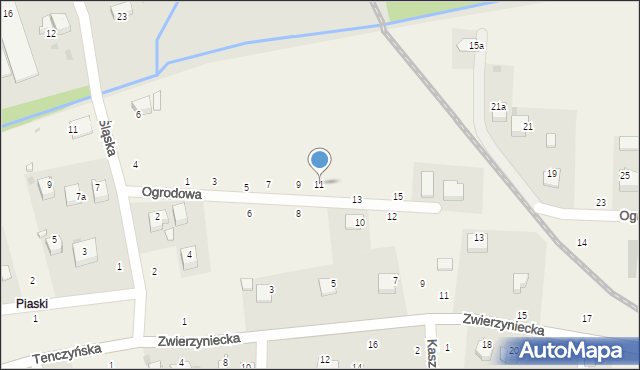 Tenczynek, Ogrodowa, 11, mapa Tenczynek