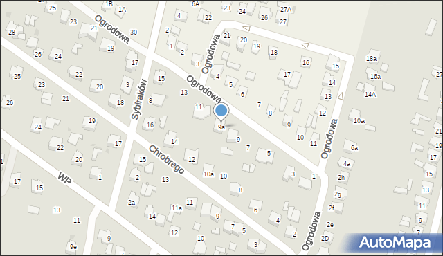 Tomaszów Lubelski, Ogrodowa, 9a, mapa Tomaszów Lubelski