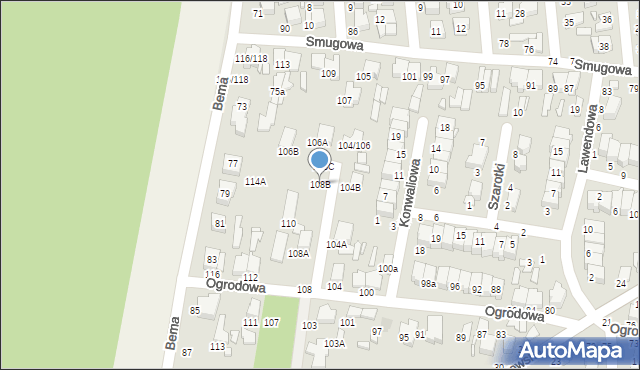 Tomaszów Mazowiecki, Ogrodowa, 108B, mapa Tomaszów Mazowiecki