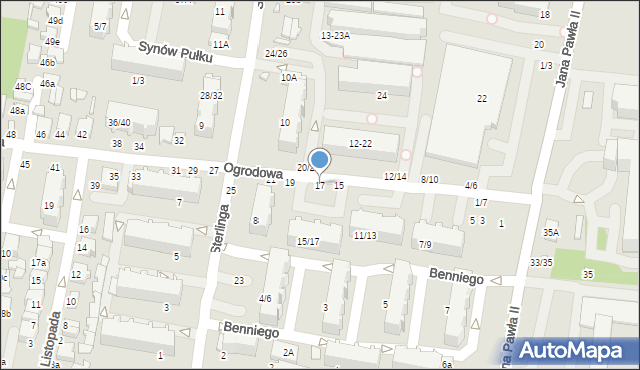 Tomaszów Mazowiecki, Ogrodowa, 17, mapa Tomaszów Mazowiecki
