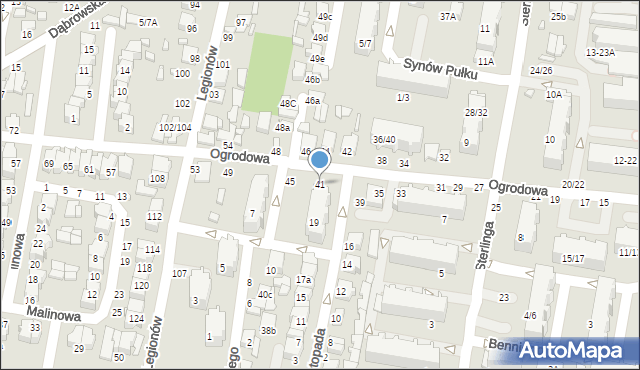 Tomaszów Mazowiecki, Ogrodowa, 41, mapa Tomaszów Mazowiecki