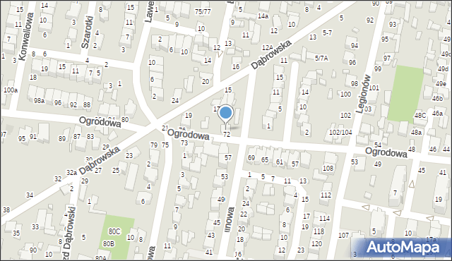 Tomaszów Mazowiecki, Ogrodowa, 72/74, mapa Tomaszów Mazowiecki