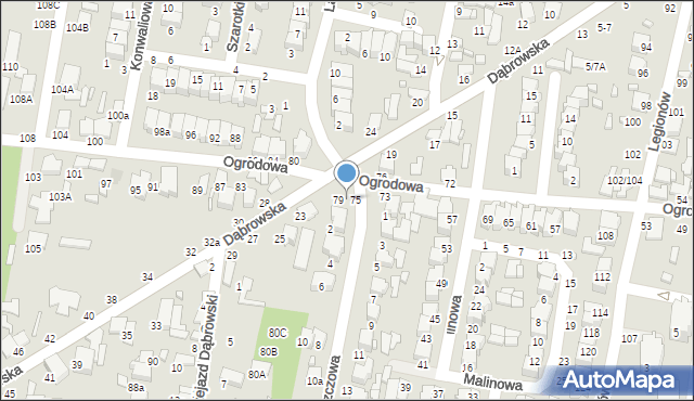 Tomaszów Mazowiecki, Ogrodowa, 77, mapa Tomaszów Mazowiecki