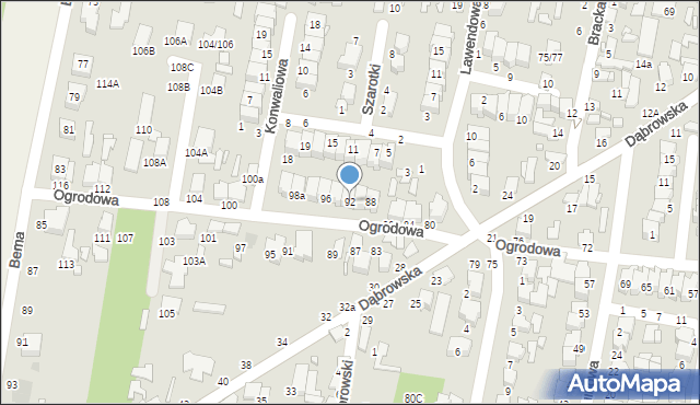 Tomaszów Mazowiecki, Ogrodowa, 92, mapa Tomaszów Mazowiecki