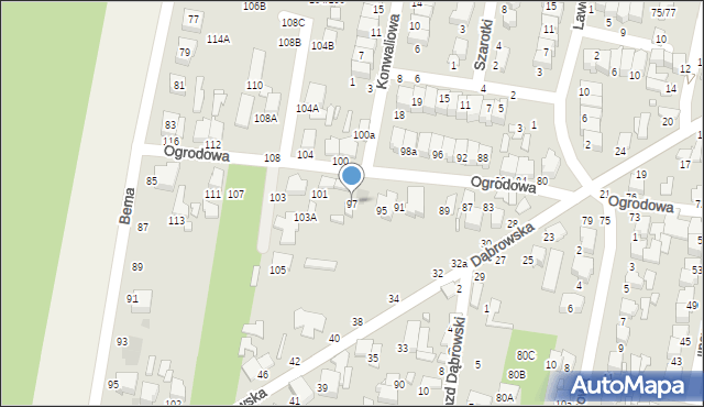 Tomaszów Mazowiecki, Ogrodowa, 97, mapa Tomaszów Mazowiecki