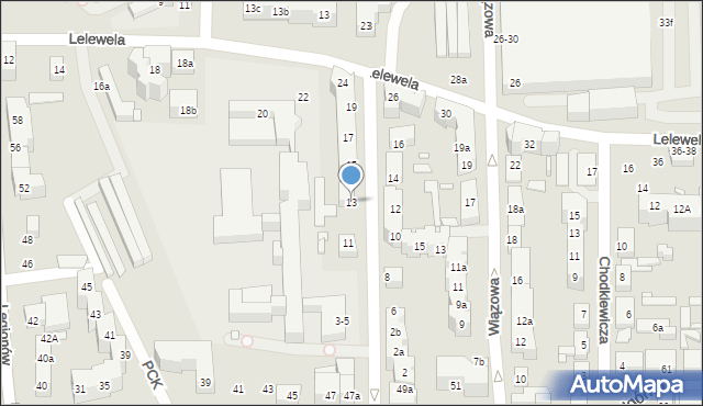 Toruń, Ogrodowa, 13, mapa Torunia