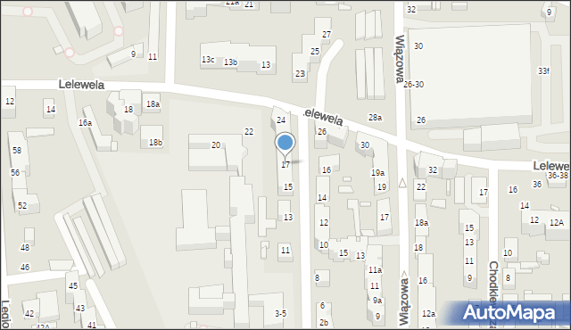 Toruń, Ogrodowa, 17, mapa Torunia