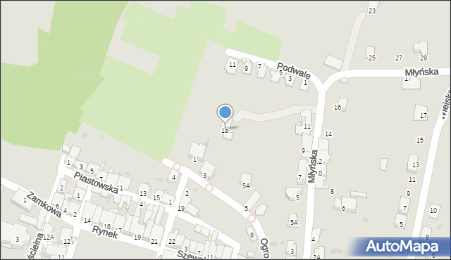 Toszek, Ogrodowa, 1a, mapa Toszek