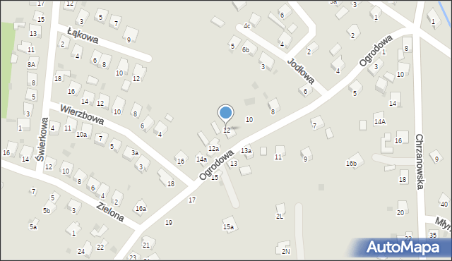 Trzebinia, Ogrodowa, 12, mapa Trzebinia