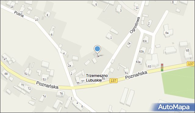 Trzemeszno Lubuskie, Ogrodowa, 1a, mapa Trzemeszno Lubuskie