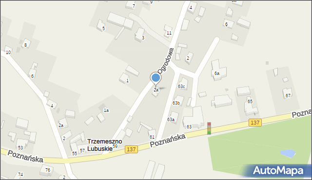 Trzemeszno Lubuskie, Ogrodowa, 2a, mapa Trzemeszno Lubuskie