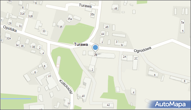 Turawa, Ogrodowa, 2B, mapa Turawa